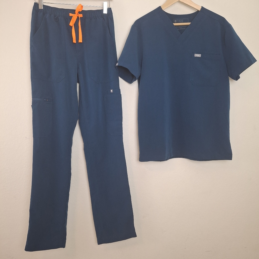 Figs Set Deep Reef Cairo Scrub Pants XS/T & Leon Top S